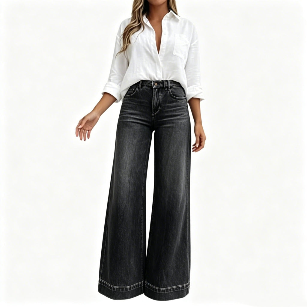 โจ Vintage Wide-Leg Jeans ๐ High Waist Comfort & Timeless Style