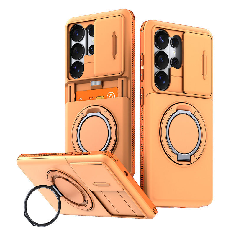 📱Limited Time Offer £9.99! 2‑in‑1 Shockproof Phone Case with Hidden Card Holder, Rugged Hybrid Protective Cover, Slide Camera Cover & 360° Rotatable Ring Stand Heavy‑Duty Phone Shell