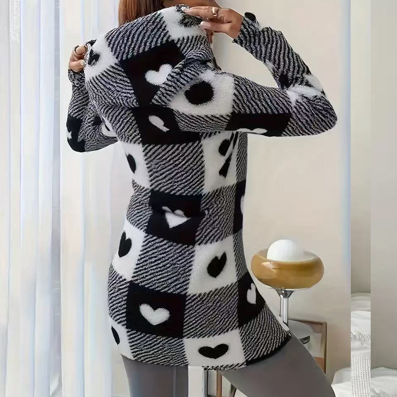 ๐ Classic Plaid, Cozy Long-Line Coverage | Women's Zip-Up Hooded Jacket