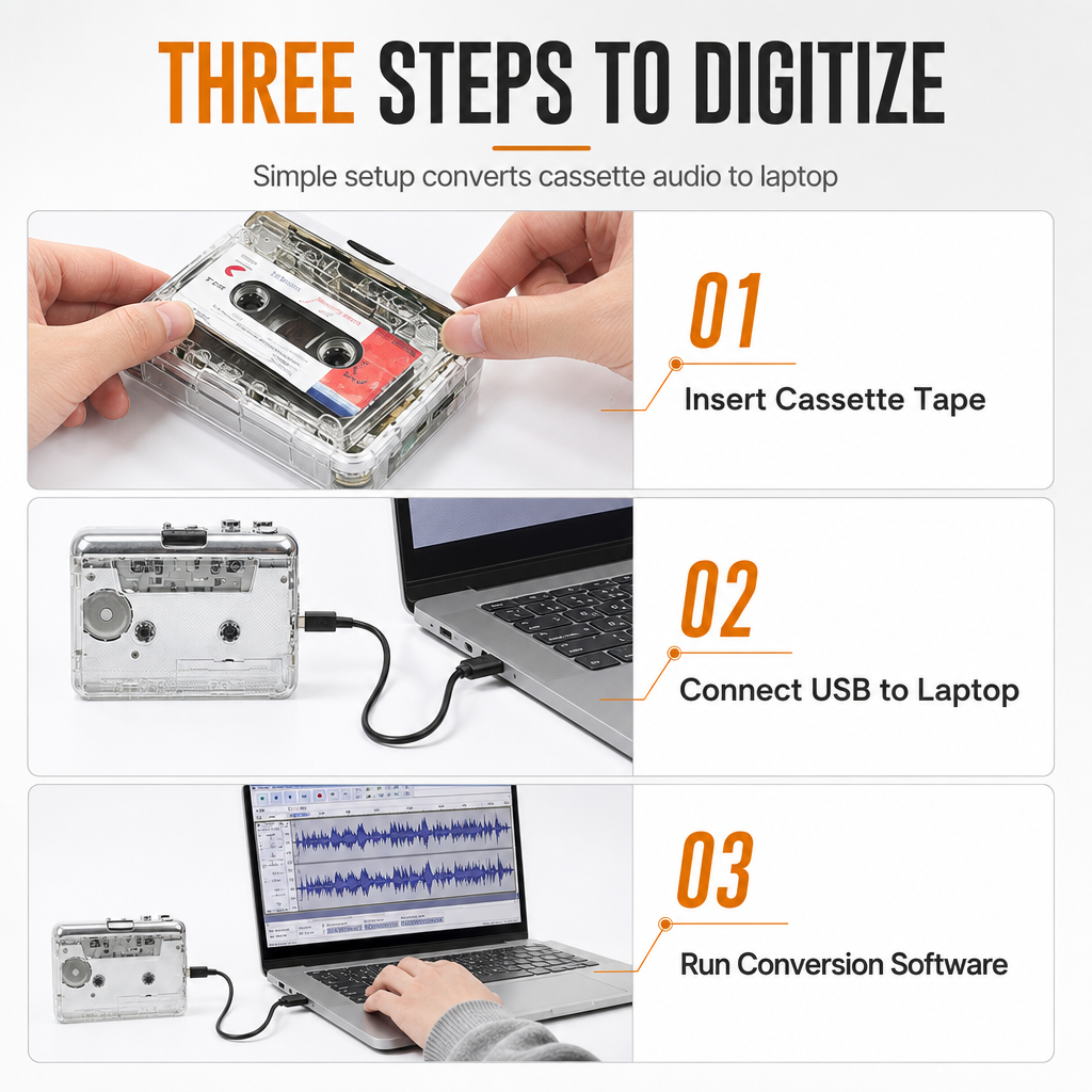 ๐ผ 50% OFF NOW! ๐ Transparent Cassette Player โ Tape to MP3 Converter, Type-C & Hi-Fi Stereo โ Nostalgia Meets Modern Tech ๐ต