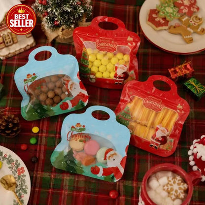 🎁70% OFF!!!-Ready for Christmas!🎅Easy Fill, Easy Seal🎄Festive Self-Seal Treat Bags – Santa & Snowman Print | Resealable, Food-Safe & Perfect for Cookies, Chocolates & Little Gifts🎅⛄