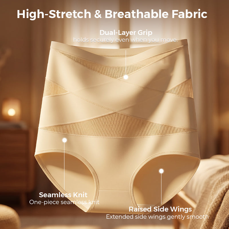 ☁️Seamless & Breathable, Everyday Comfort✨ Plus-Size High-Waist Tummy Control Panties – Soft & Skin-Friendly, No Marks ✨