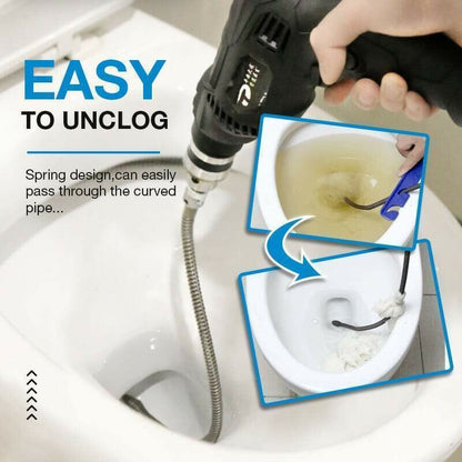 🚽Εξαιρετικά μακρύ ελατήριο καθαρισμού σωλήνων – συμβατό με ηλεκτρικές περιστροφικές κεφαλές⚡️