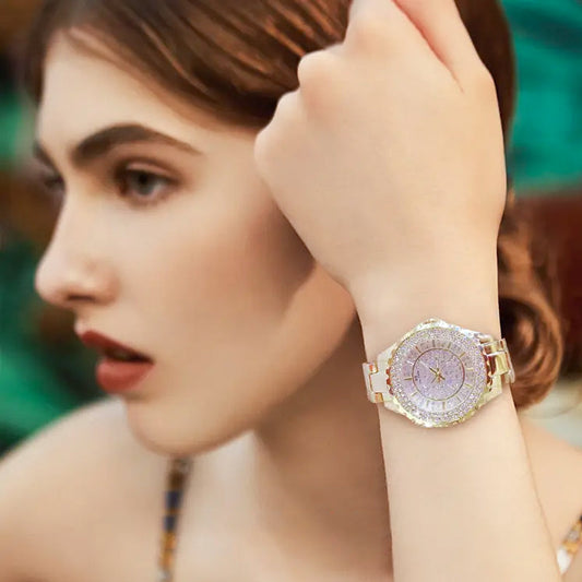 ⌚✨Γυναικείο πολυτελές ρολόι με διαμάντια