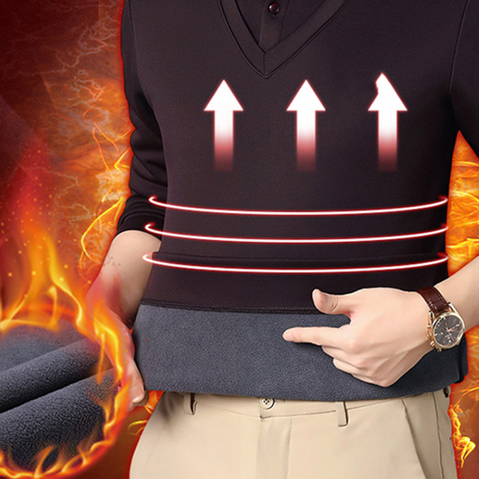 👔Ανδρικό χειμερινό πουκάμισο δύο τεμαχίων με βελούδινη επένδυση