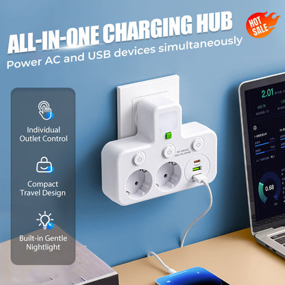 ⚡ Έξυπνη υποδοχή με θύρες USB (υποδοχή ΕΕ)