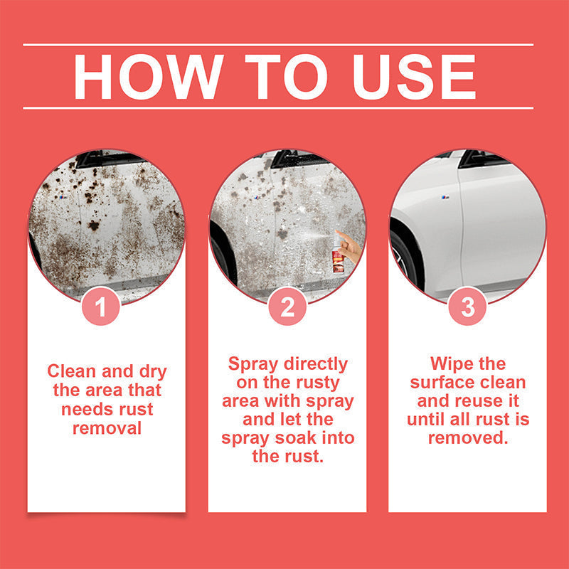🥳2026 HOT SALE🥳💞50K+ SOLD! 🛡️✨ Rust Remover Spray – dissolves rust in minutes, forms protective barrier against moisture. Cars, bikes, garden tools – restore and protect! No scrubbing, no harsh chemicals! 🚲🔧