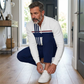 👖Ανδρικό σετ με τυπωμένο πλεκτό και παντελόνι — Άνετη εφαρμογή, casual εμφάνιση