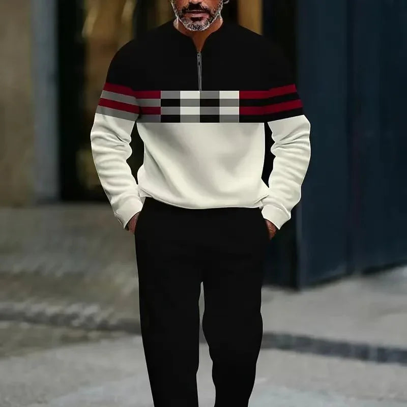 🔥🧵 Men's Graphic Print Pullover & Pants Set – Bold streetwear style. Ultimate comfort for lounging or errands👖