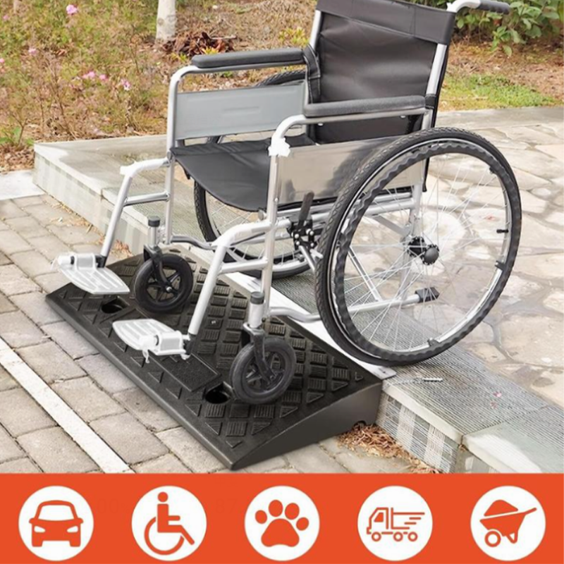 ♿50% OFF NOW! Portable Curb Ramp – Heavy Duty Non-Slip Rubber Threshold Ramp, Strong Compressive Capacity for Wheelchairs, Cars, Scooters & Steps Access