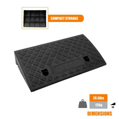 ♿50% OFF NOW! Portable Curb Ramp – Heavy Duty Non-Slip Rubber Threshold Ramp, Strong Compressive Capacity for Wheelchairs, Cars, Scooters & Steps Access