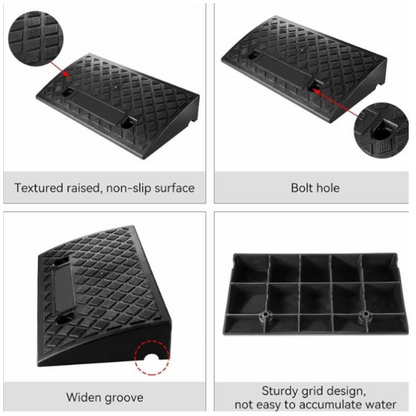 ♿50% OFF NOW! Portable Curb Ramp – Heavy Duty Non-Slip Rubber Threshold Ramp, Strong Compressive Capacity for Wheelchairs, Cars, Scooters & Steps Access