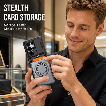 📱Limited Time Offer £9.99! 2‑in‑1 Shockproof Phone Case with Hidden Card Holder, Rugged Hybrid Protective Cover, Slide Camera Cover & 360° Rotatable Ring Stand Heavy‑Duty Phone Shell