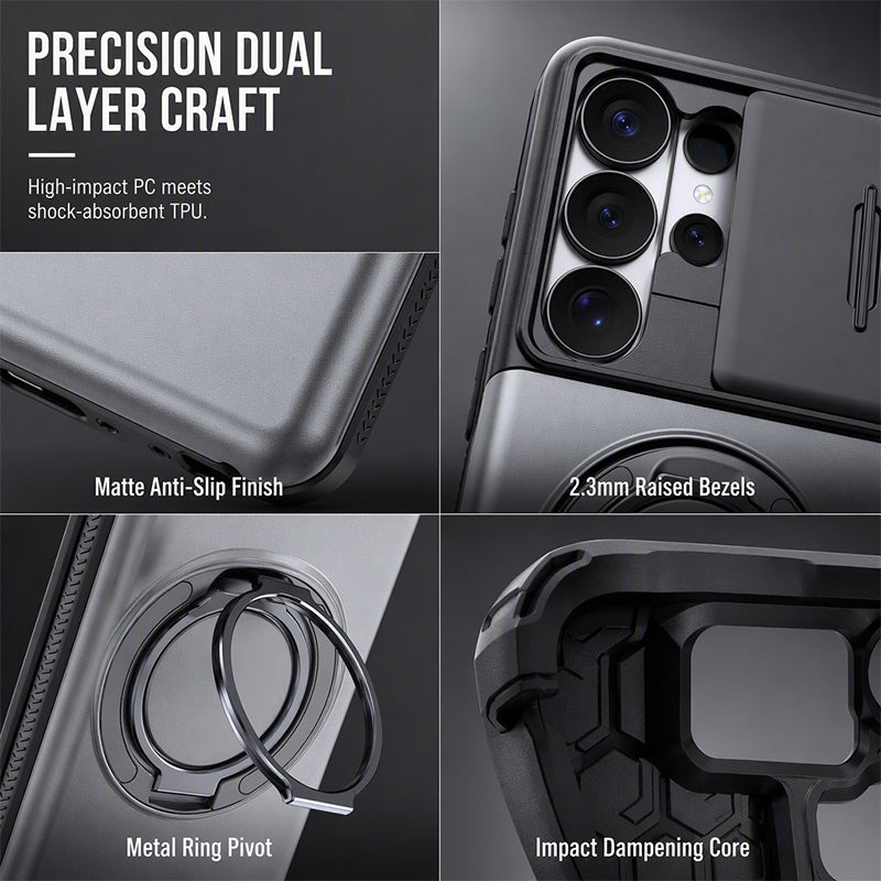 📱Limited Time Offer £9.99! 2‑in‑1 Shockproof Phone Case with Hidden Card Holder, Rugged Hybrid Protective Cover, Slide Camera Cover & 360° Rotatable Ring Stand Heavy‑Duty Phone Shell