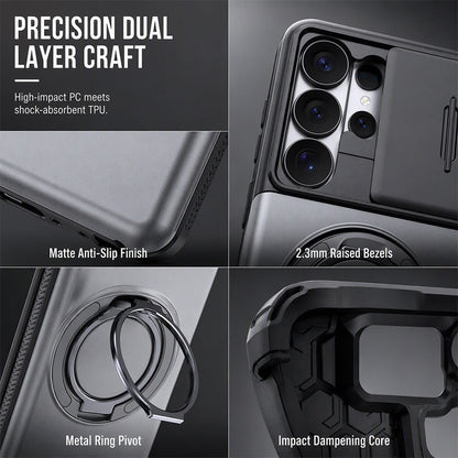📱Limited Time Offer £9.99! 2‑in‑1 Shockproof Phone Case with Hidden Card Holder, Rugged Hybrid Protective Cover, Slide Camera Cover & 360° Rotatable Ring Stand Heavy‑Duty Phone Shell