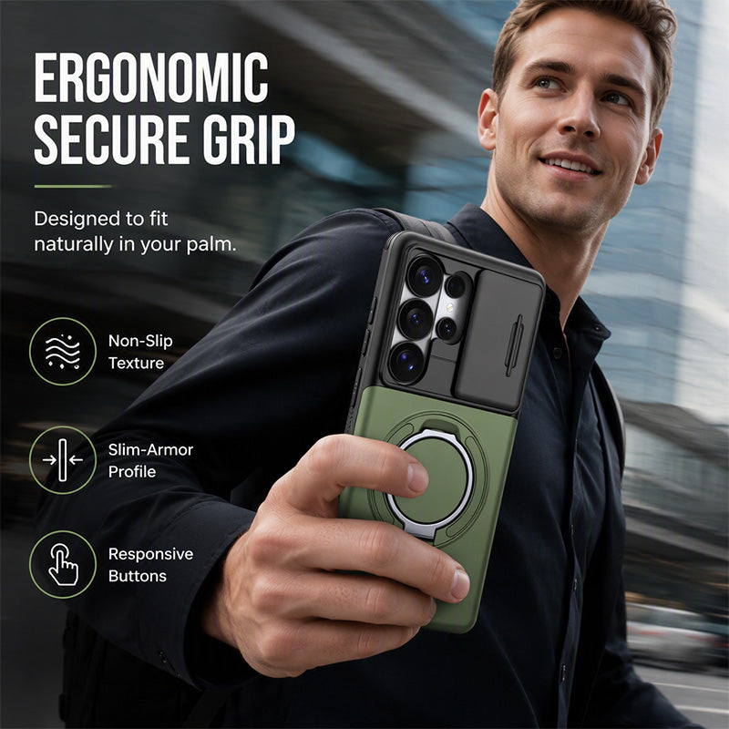 📱Limited Time Offer £9.99! 2‑in‑1 Shockproof Phone Case with Hidden Card Holder, Rugged Hybrid Protective Cover, Slide Camera Cover & 360° Rotatable Ring Stand Heavy‑Duty Phone Shell