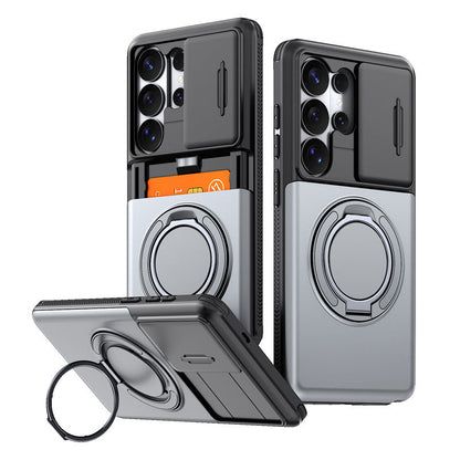 📱Limited Time Offer £9.99! 2‑in‑1 Shockproof Phone Case with Hidden Card Holder, Rugged Hybrid Protective Cover, Slide Camera Cover & 360° Rotatable Ring Stand Heavy‑Duty Phone Shell