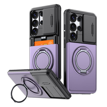 📱Limited Time Offer £9.99! 2‑in‑1 Shockproof Phone Case with Hidden Card Holder, Rugged Hybrid Protective Cover, Slide Camera Cover & 360° Rotatable Ring Stand Heavy‑Duty Phone Shell