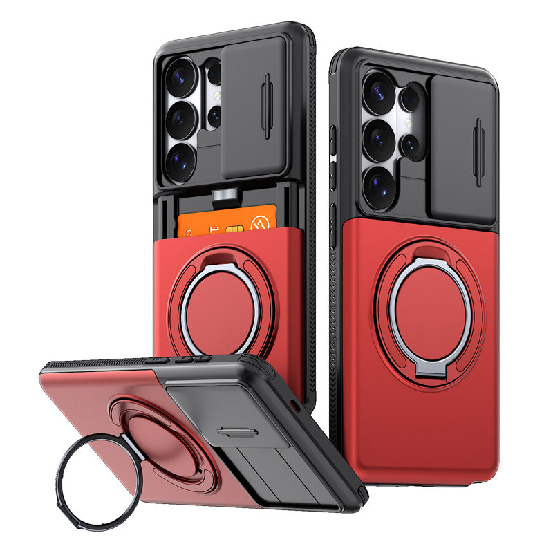 📱Limited Time Offer £9.99! 2‑in‑1 Shockproof Phone Case with Hidden Card Holder, Rugged Hybrid Protective Cover, Slide Camera Cover & 360° Rotatable Ring Stand Heavy‑Duty Phone Shell