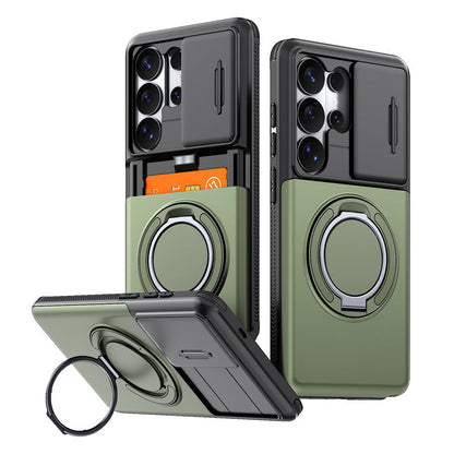 📱Limited Time Offer £9.99! 2‑in‑1 Shockproof Phone Case with Hidden Card Holder, Rugged Hybrid Protective Cover, Slide Camera Cover & 360° Rotatable Ring Stand Heavy‑Duty Phone Shell