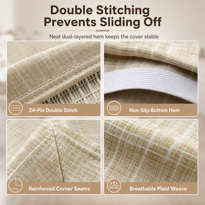 ⏳Limited-time 58% off⏰Universal Stretch Plaid Chair Cover – Protective, Easy Fit 🪑🧺