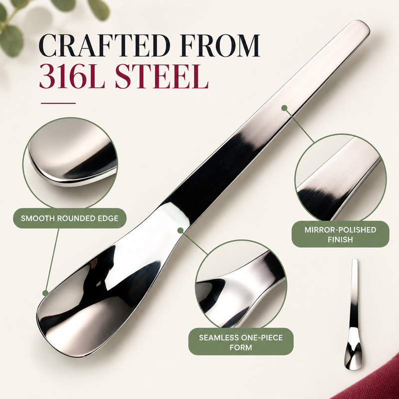 🥄 Long-Handle Stainless Steel Dessert Spoon