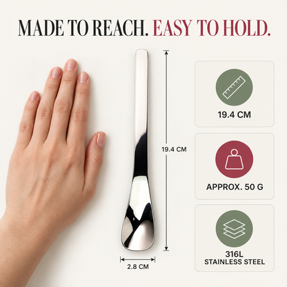 🥄 Long-Handle Stainless Steel Dessert Spoon