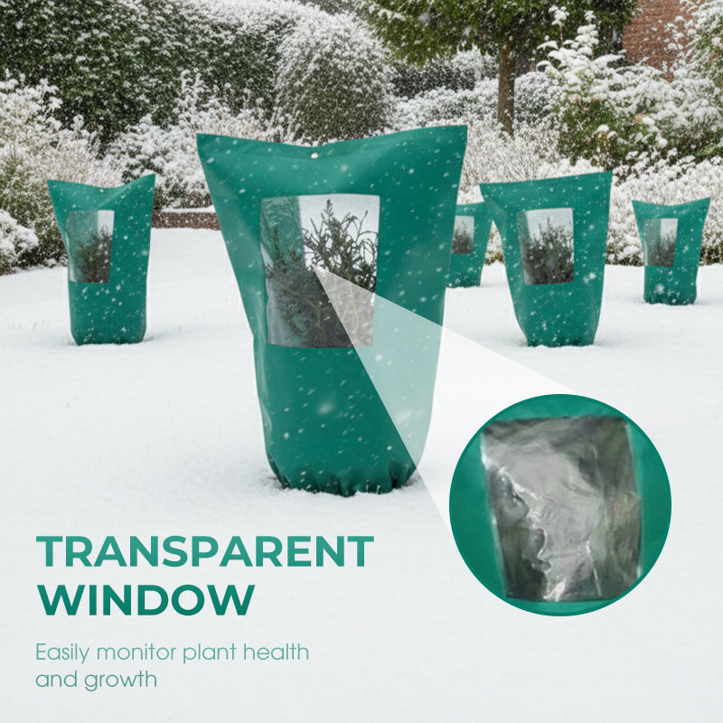🌱 Winter Plant Cover — Freeze Protection, Zipper & Drawstring, Clear Window
