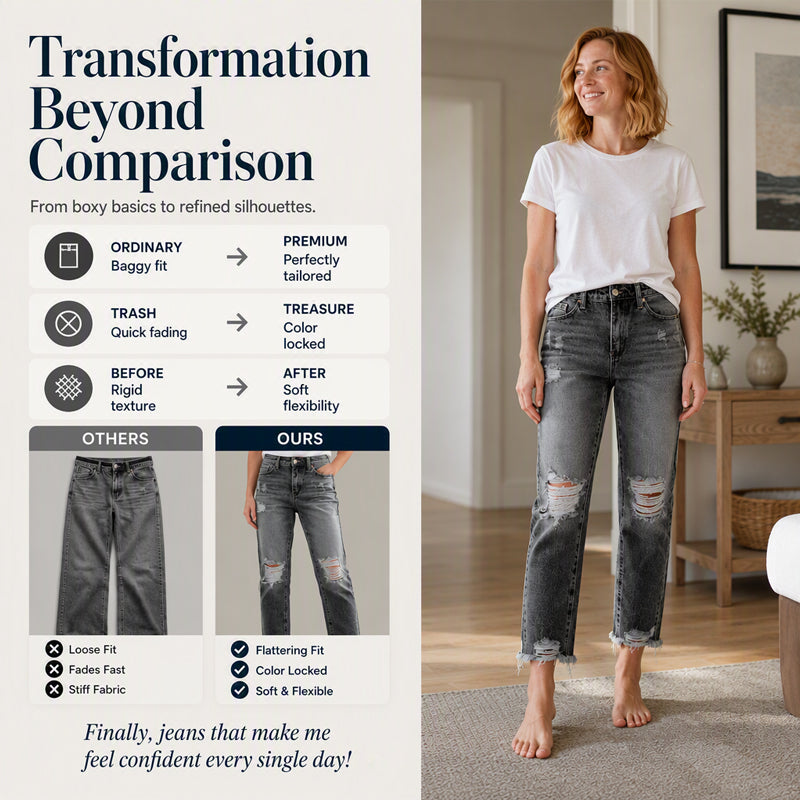 ⏰💖Black Friday Mega Deal – 50% off!💖👖 Vintage Edge, Effortless Style | Women's Distressed Ripped Jeans