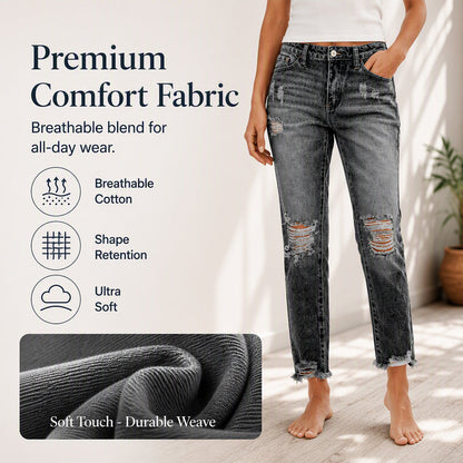 ⏰💖Black Friday Mega Deal – 50% off!💖👖 Vintage Edge, Effortless Style | Women's Distressed Ripped Jeans