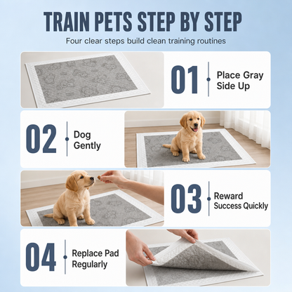 🐾🖤 Thickened Charcoal Pet Pee Pads – Fast Absorbing & Odor-Control Design