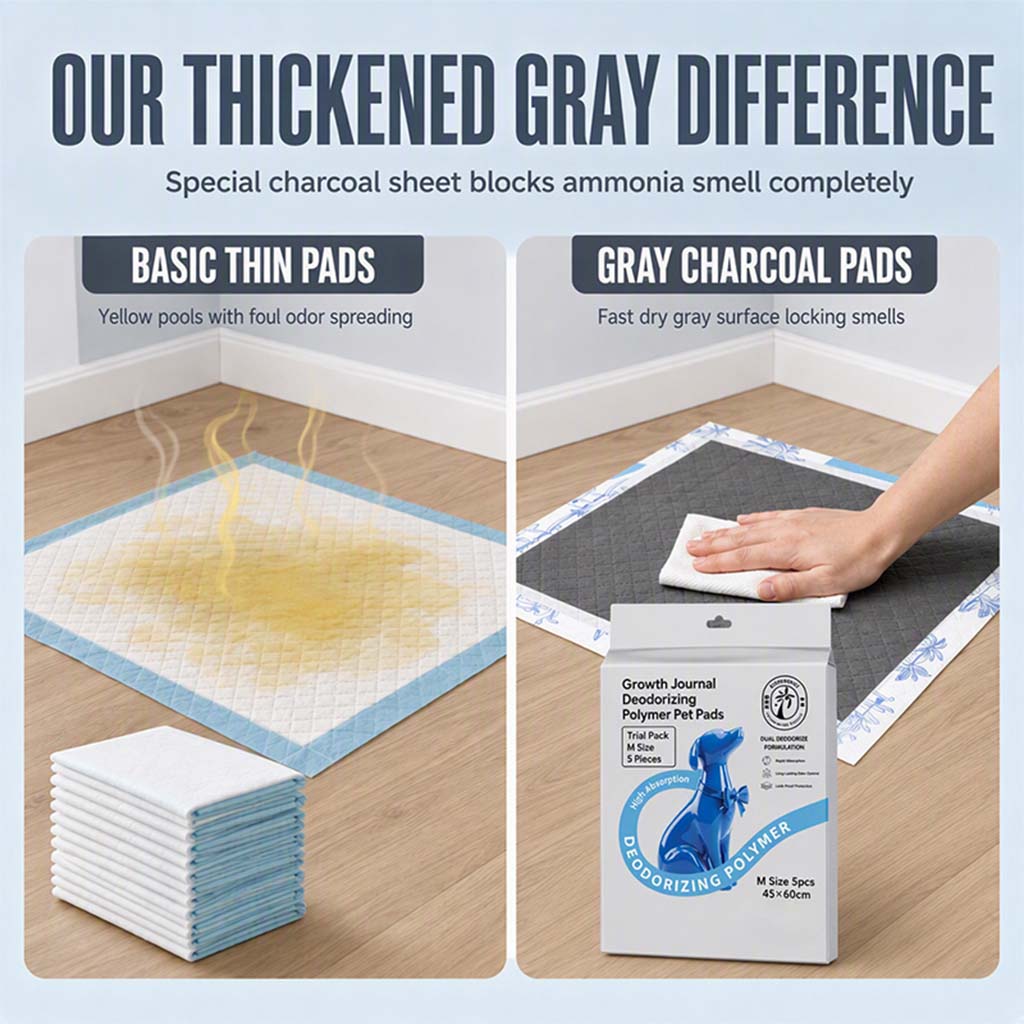 🐾🖤 Thickened Charcoal Pet Pee Pads – Fast Absorbing & Odor-Control Design
