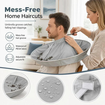 🎁2026 New Arrivals 50% OFF💥Hair Cutting Cape with Catcher – Waterproof, Non-Static, Folds Flat✨Perfect for Home Trims & Kids' cuts!