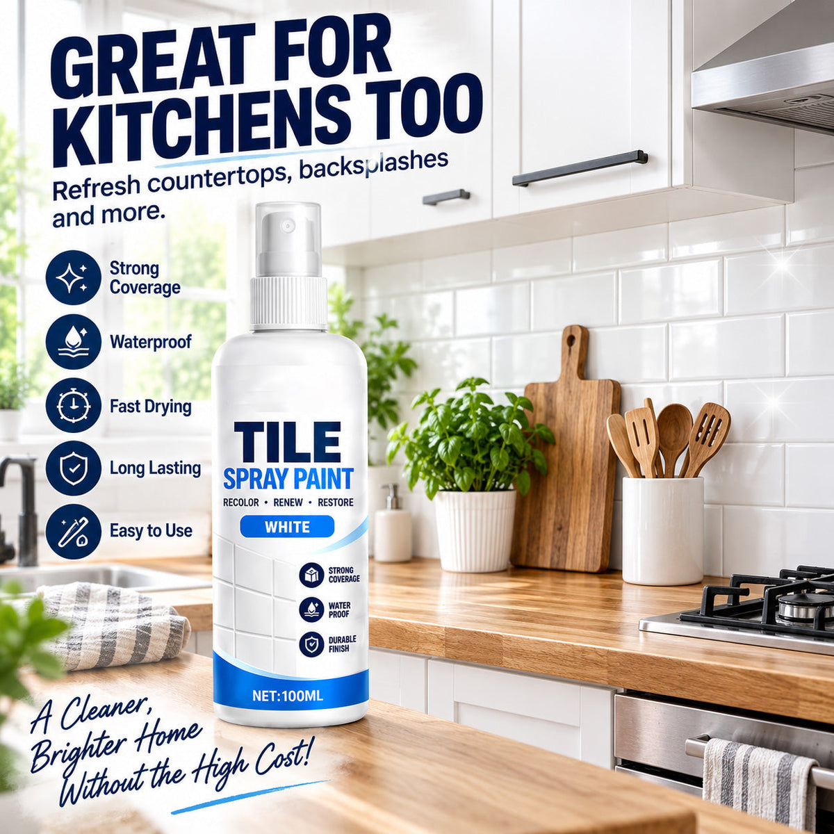 Refresh Any Tile Instantly! No-Mess Spray-On Color Coat