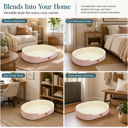 📢📢50% OFF !! ⏰Detachable Oval Pet Bed with Non-Slip Bottom for Dogs Cats