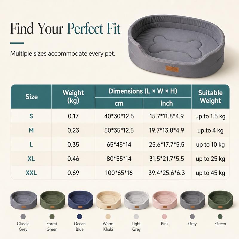 📢📢50% OFF !! ⏰Detachable Oval Pet Bed with Non-Slip Bottom for Dogs Cats