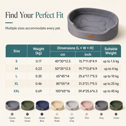 📢📢50% OFF !! ⏰Detachable Oval Pet Bed with Non-Slip Bottom for Dogs Cats