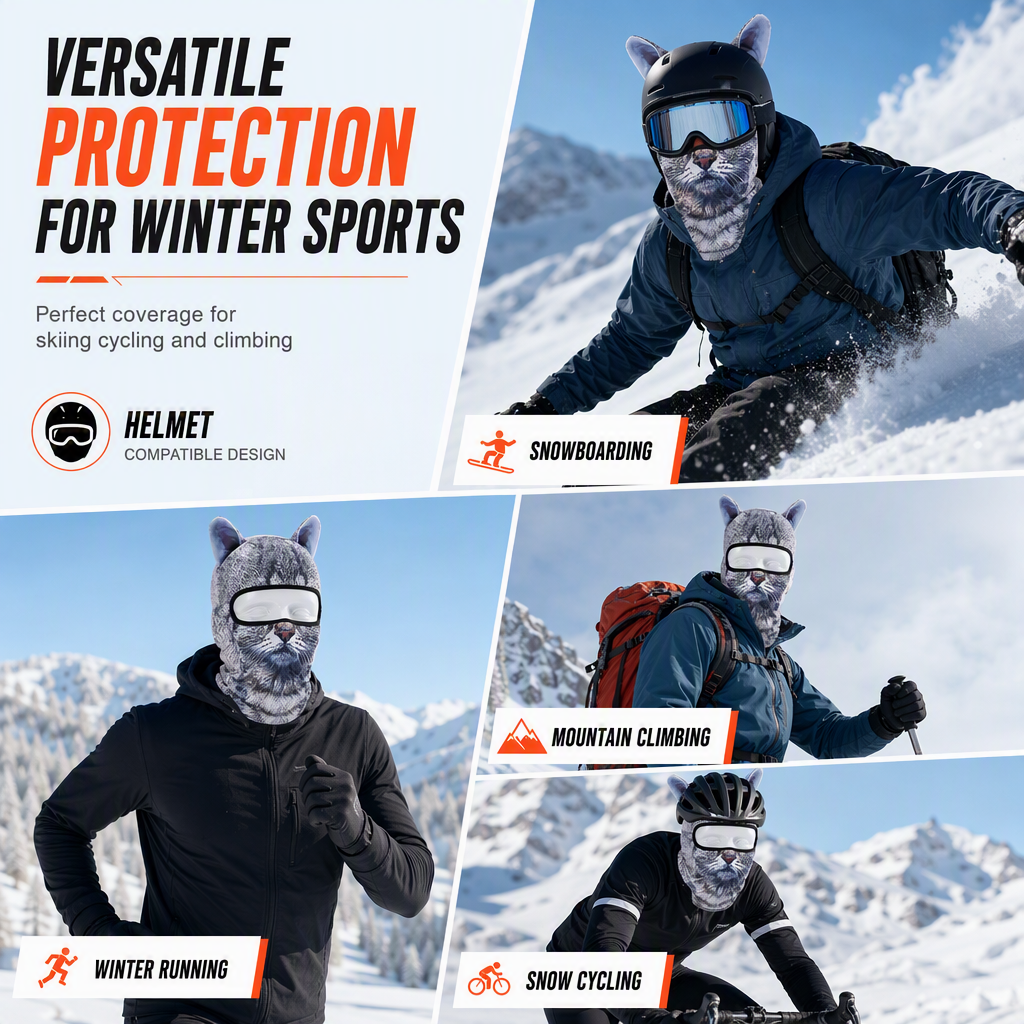 📢📢50% OFF !! ⏰ Animal Print Windproof Balaclava Face Mask 😜 Warm Outdoor Winter Gear