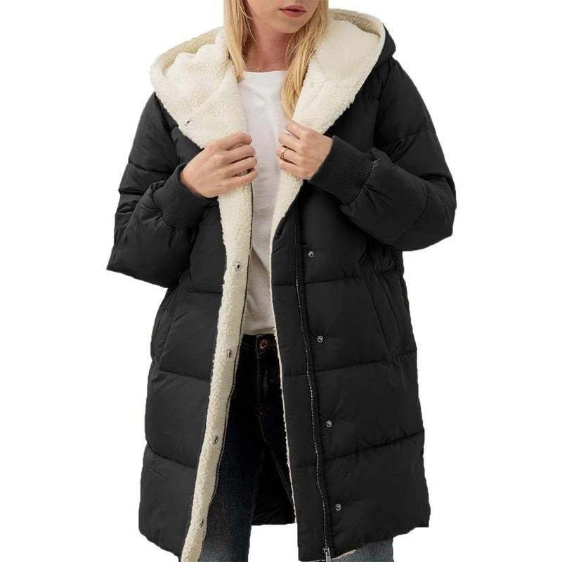 🔥  Women's Mid-Length Padded Coat with Hood